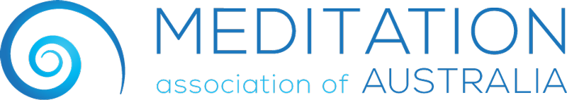 Logo of Meditation Association of Australia featuring a spiral graphic and text.