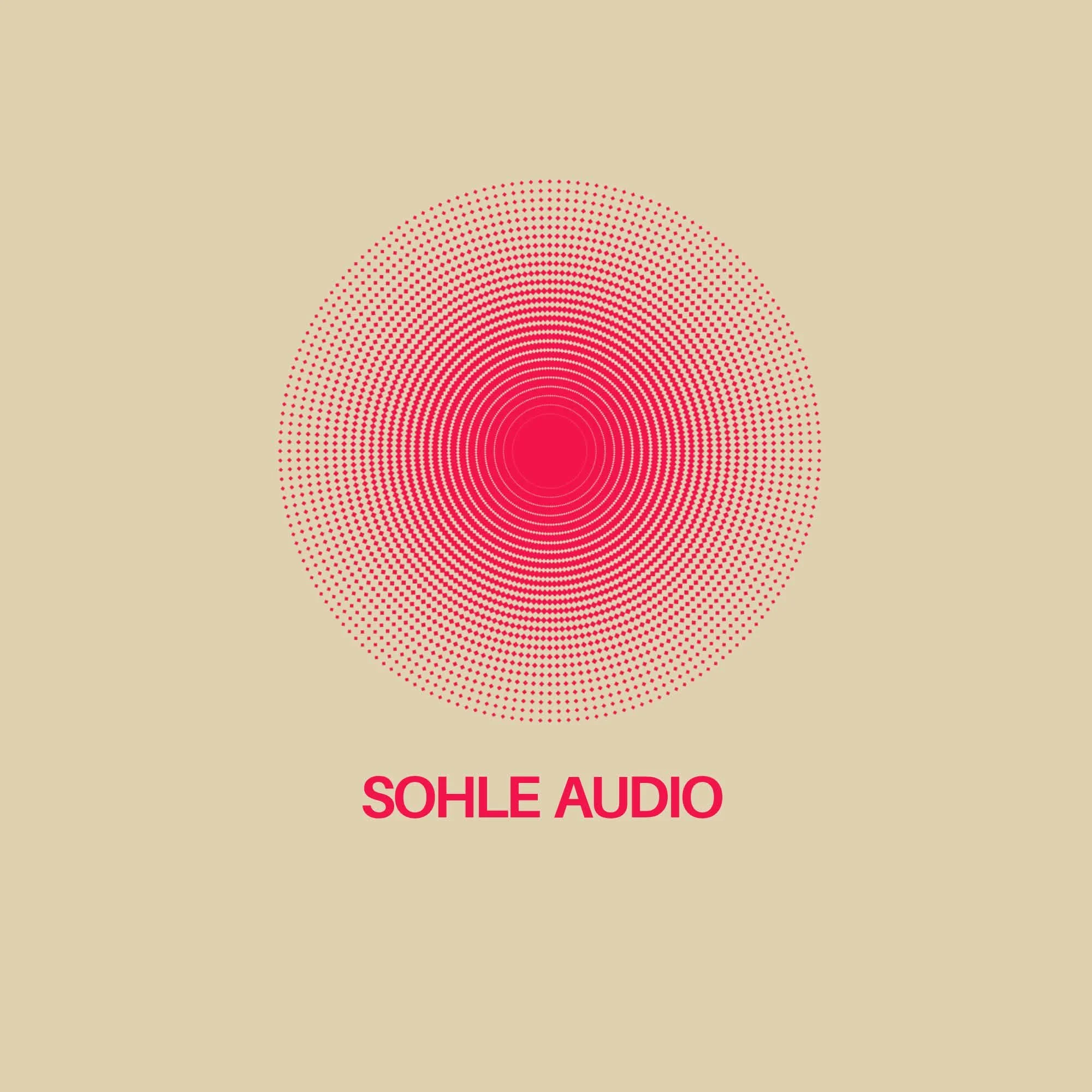 An album cover with a large pink dotted circle on a beige background, with the text 'SOHLE AUDIO' written below in pink.