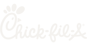 Chick-fil-A logo in white on a black background