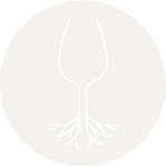 Minimalist line drawing of a human nose with visible nostrils and some facial hair, enclosed in a circle.