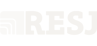 Logo with abstract design and the letters RESJ.