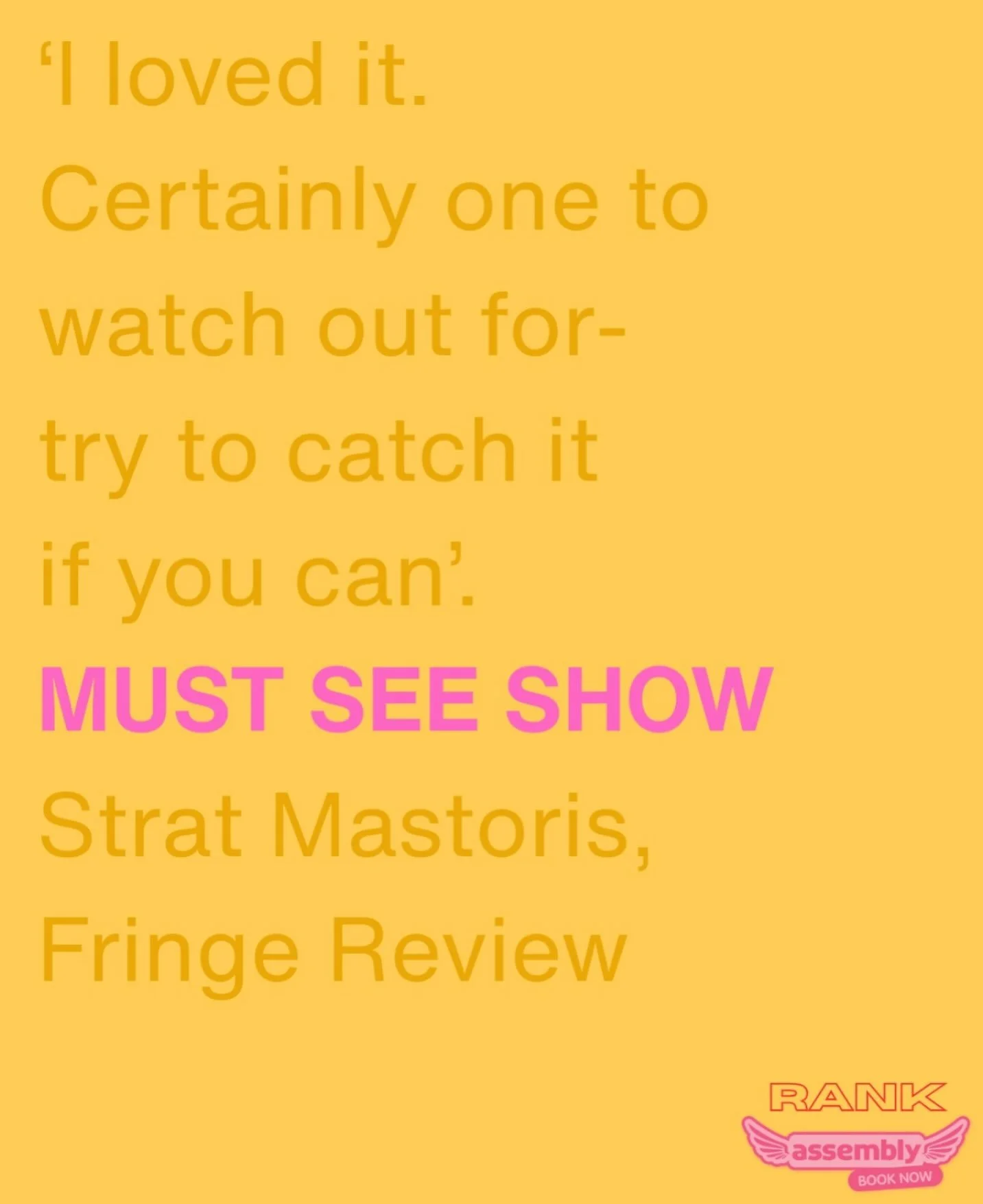 COME AND SEE OUR MUST SEE SHOW, you&rsquo;ve literally been told it must be seen so you have to come and see it, that&rsquo;s the rules.
RANK @edfringe 
ROXYBOXY @assemblyfest @assemblyroxy 
5th-16th August 21:55
LINK IN BIO! 
🐈