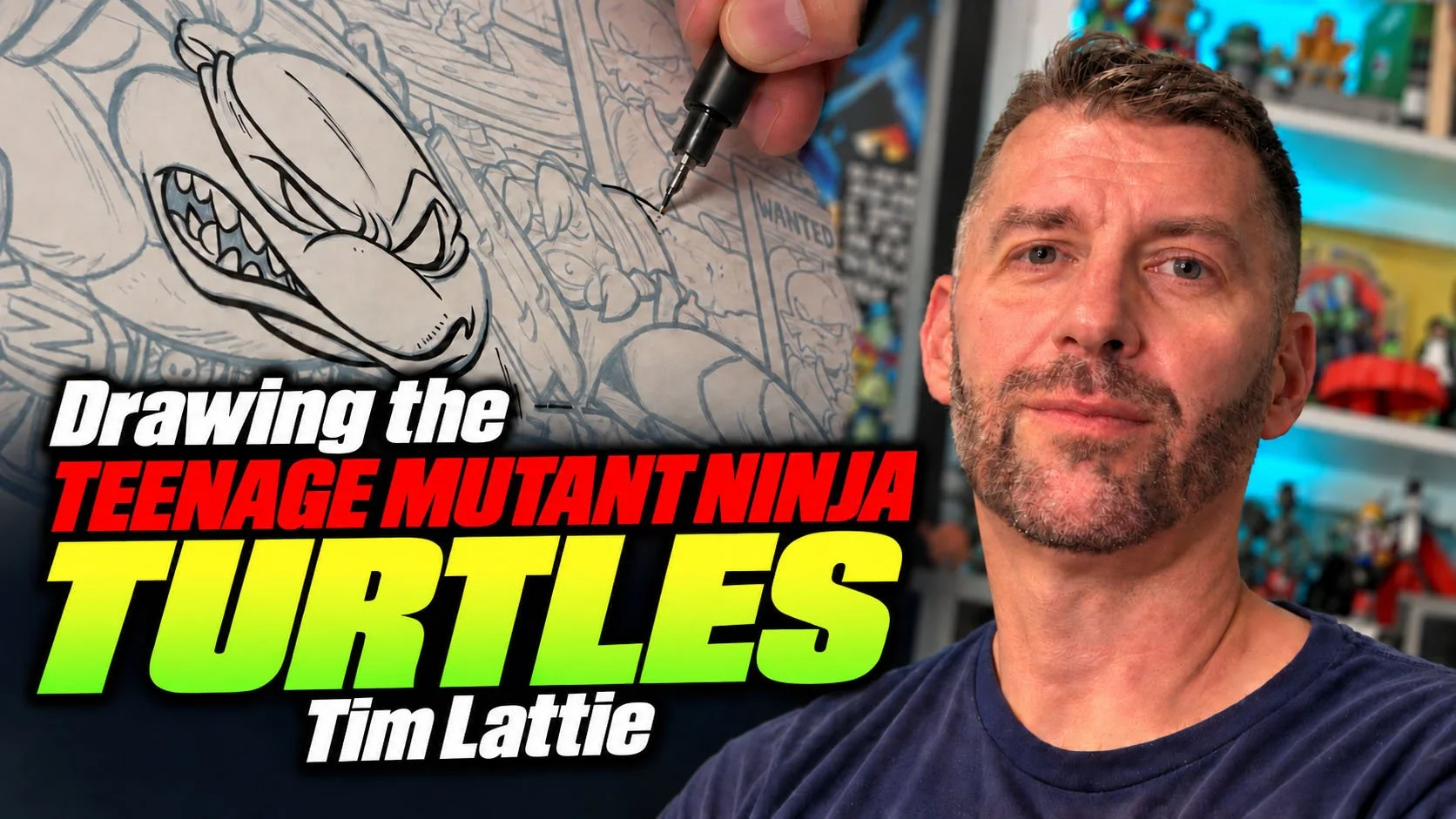 Drawing his childhood heroes