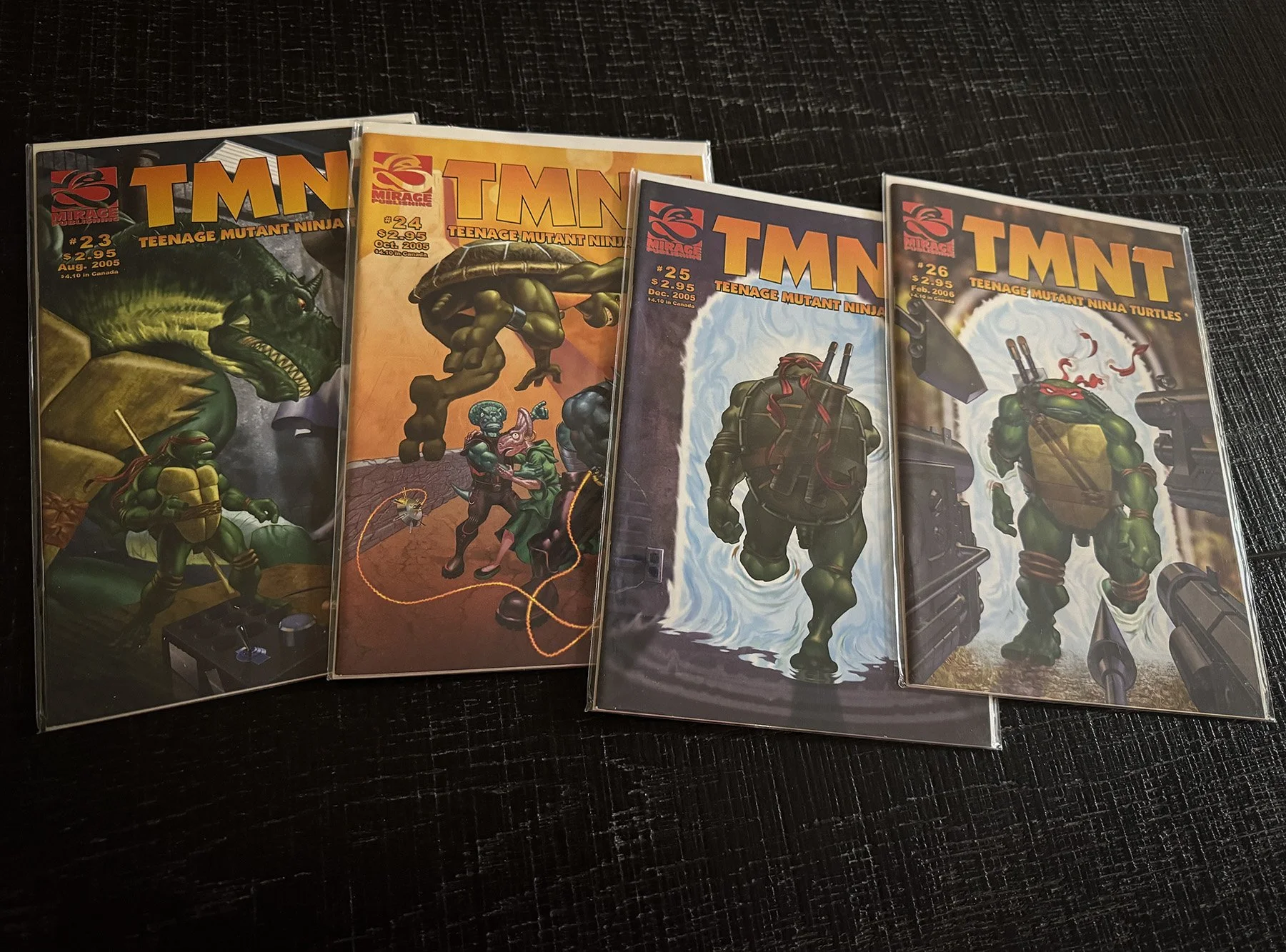 TMNT Volume 4 issues #23–26 were among the books I missed after Hurricane Katrina and later tracked down as back issues.