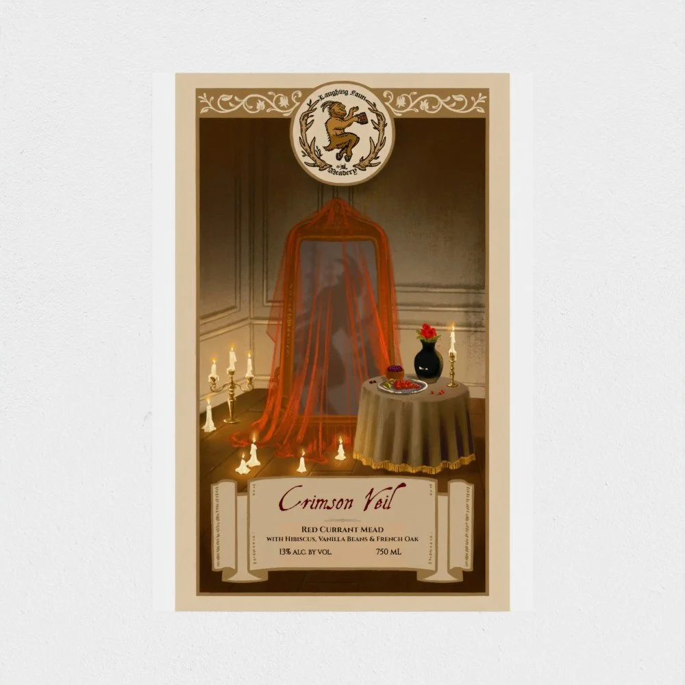 Crimson Veil Art Print