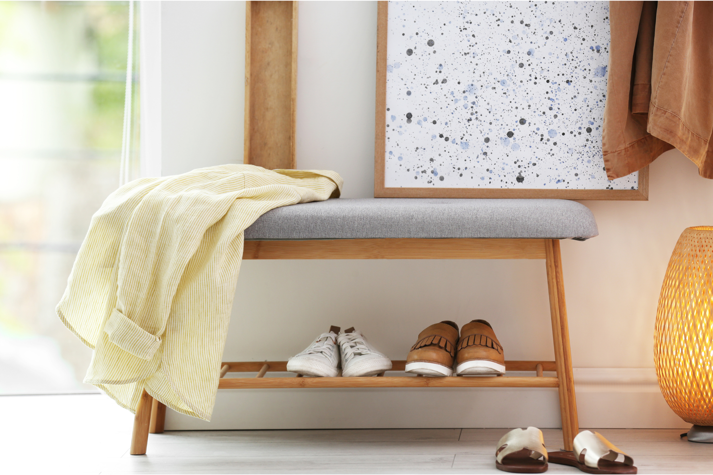 An Entryway Bench With Shoe Storage