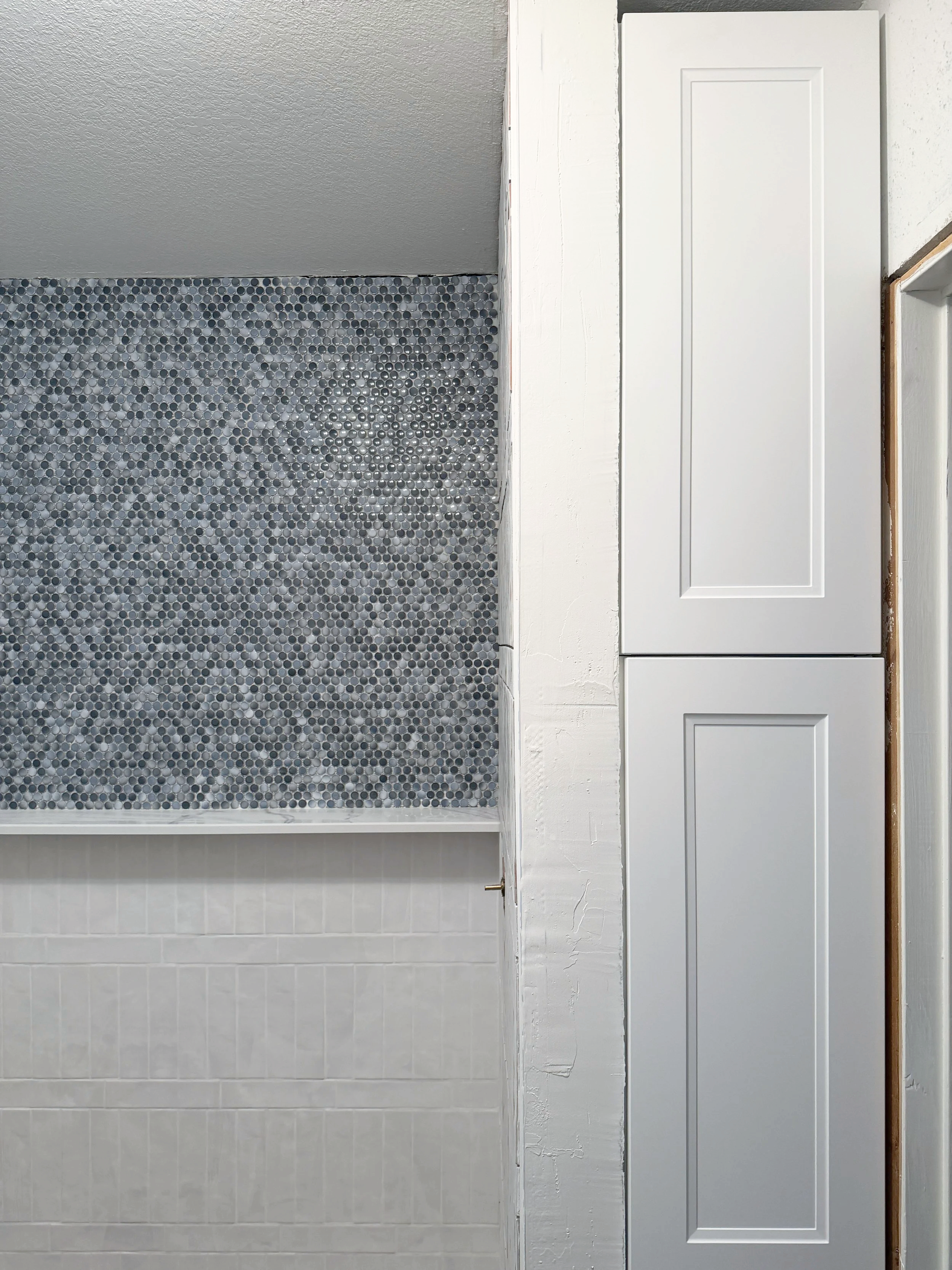 Lake House Main Bathroom Cabinetry Installation In Progress