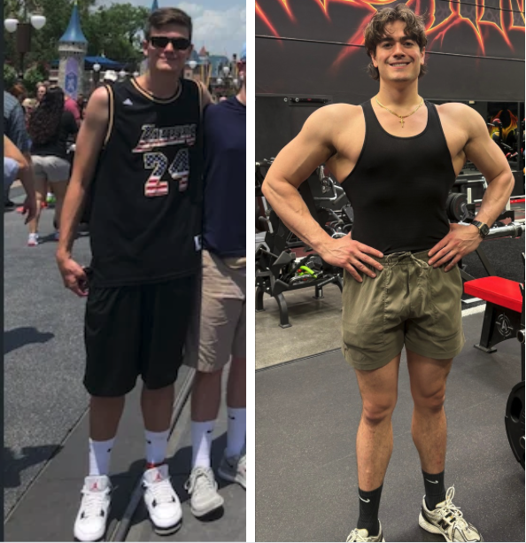 Billy Vetter’s fitness transformation from before he started lifting to training in the gym.