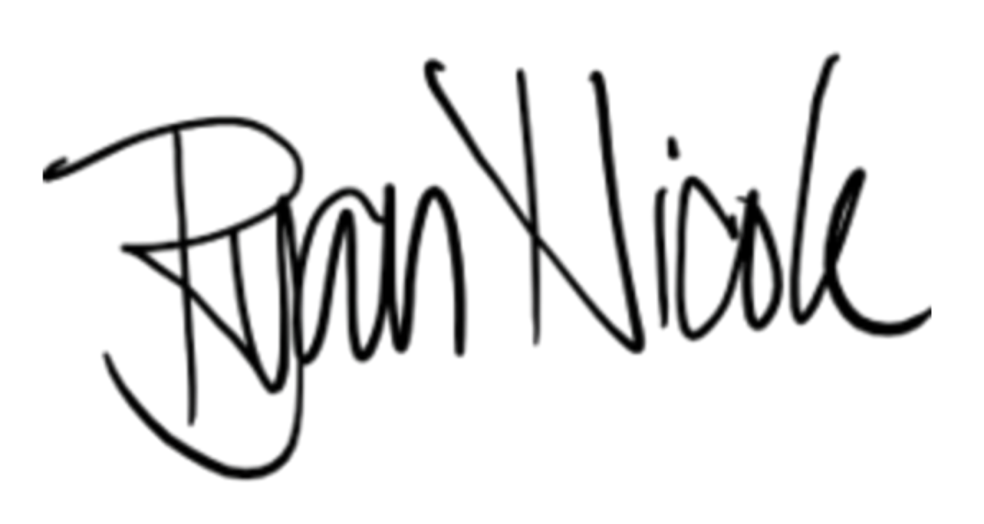 Black background with the word 'Ryan Nicole' written in cursive, black text.