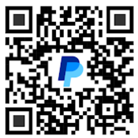 QR code with PayPal logo in the center.