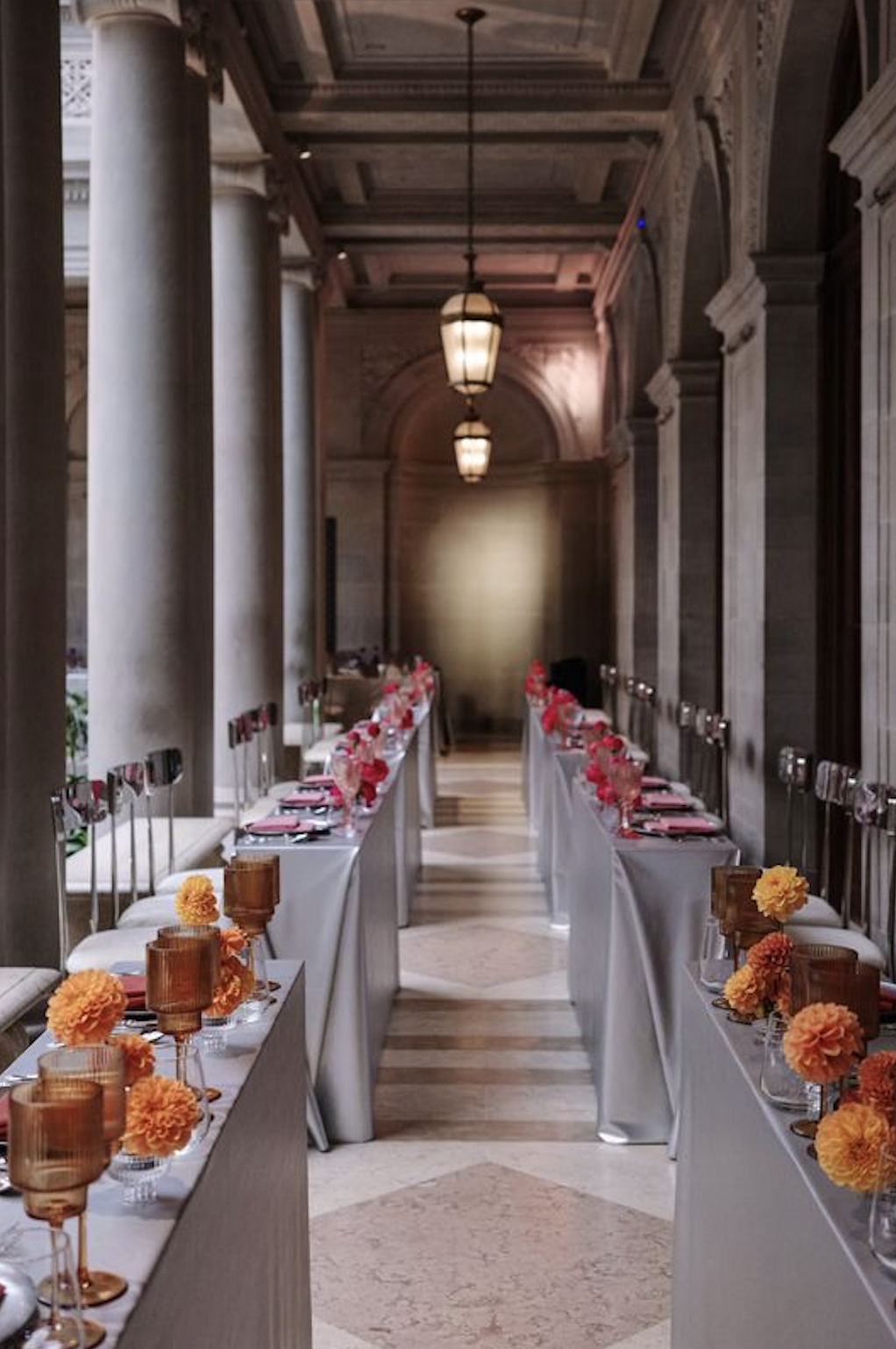 Custom floral design by The Boy Who Cried Flowers for WE ARE ONA and Masikia at The Frick Collection in New York City.