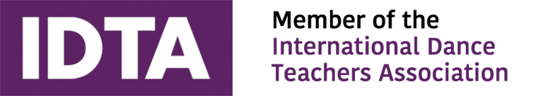 IDTA logo with purple and black text stating 'Member of the International Dance Teachers Association'.