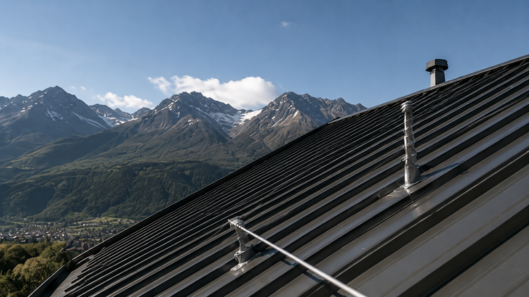Copertura con linea vita in Valle d'Aosta