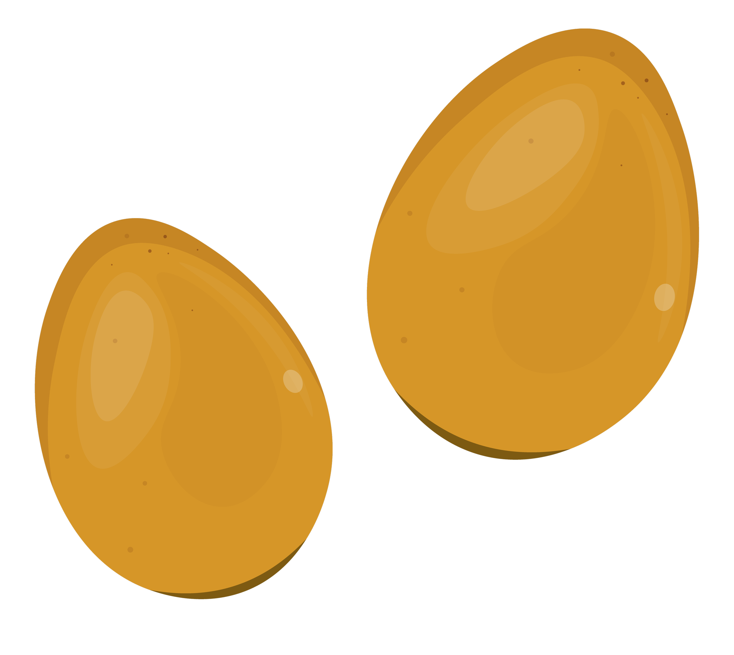 An illustration of two brown eggs