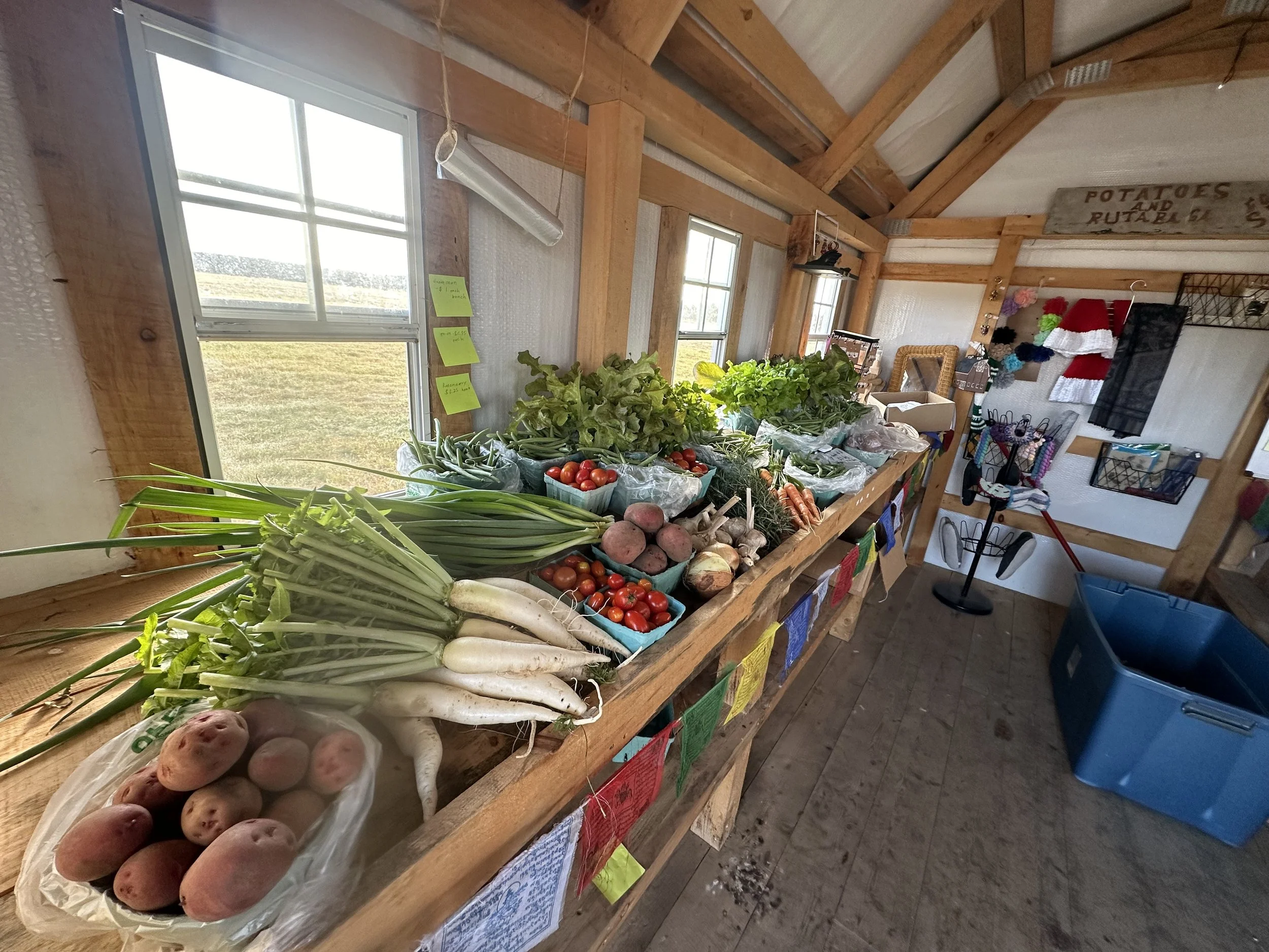 Fresh produce in the farm stand at Demers Farm in Michigan's Upper Peninsula