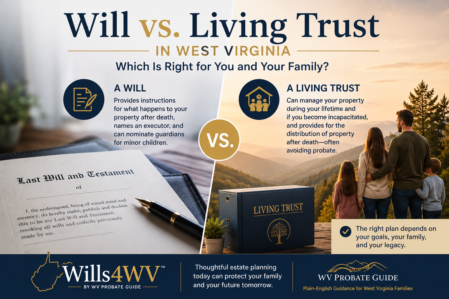 Will vs. Living Trust in West Virginia: Which Is Right for You?