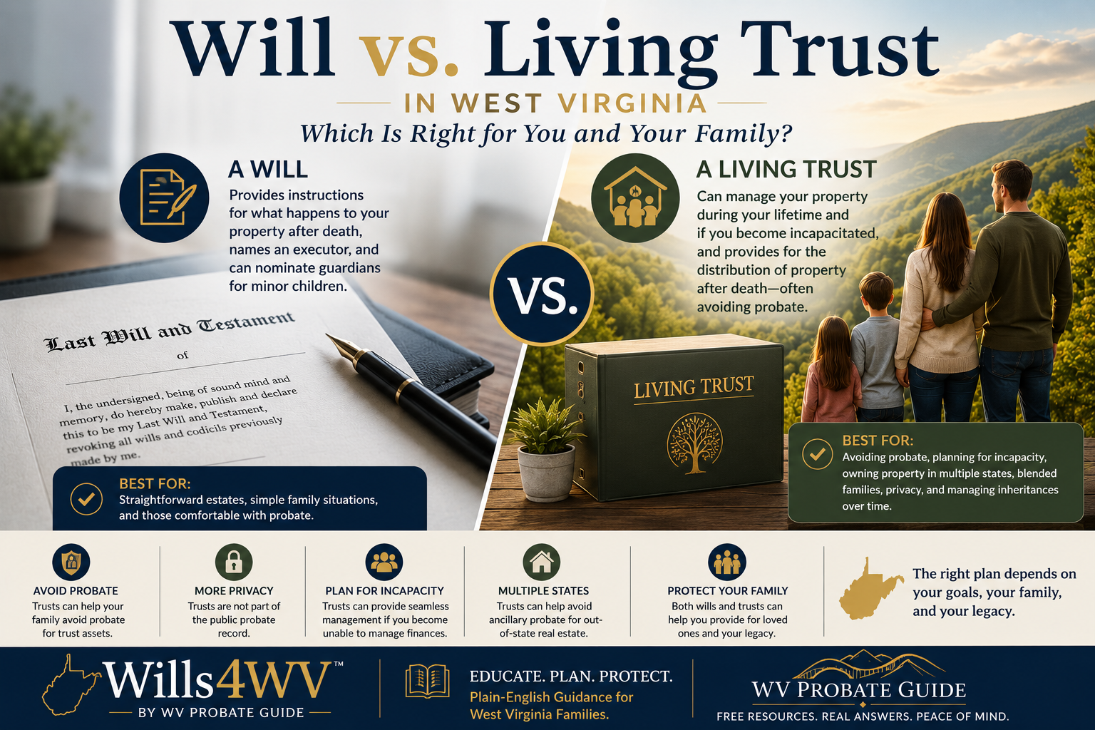 Will vs. Living Trust in West Virginia: Which Is Right for You?