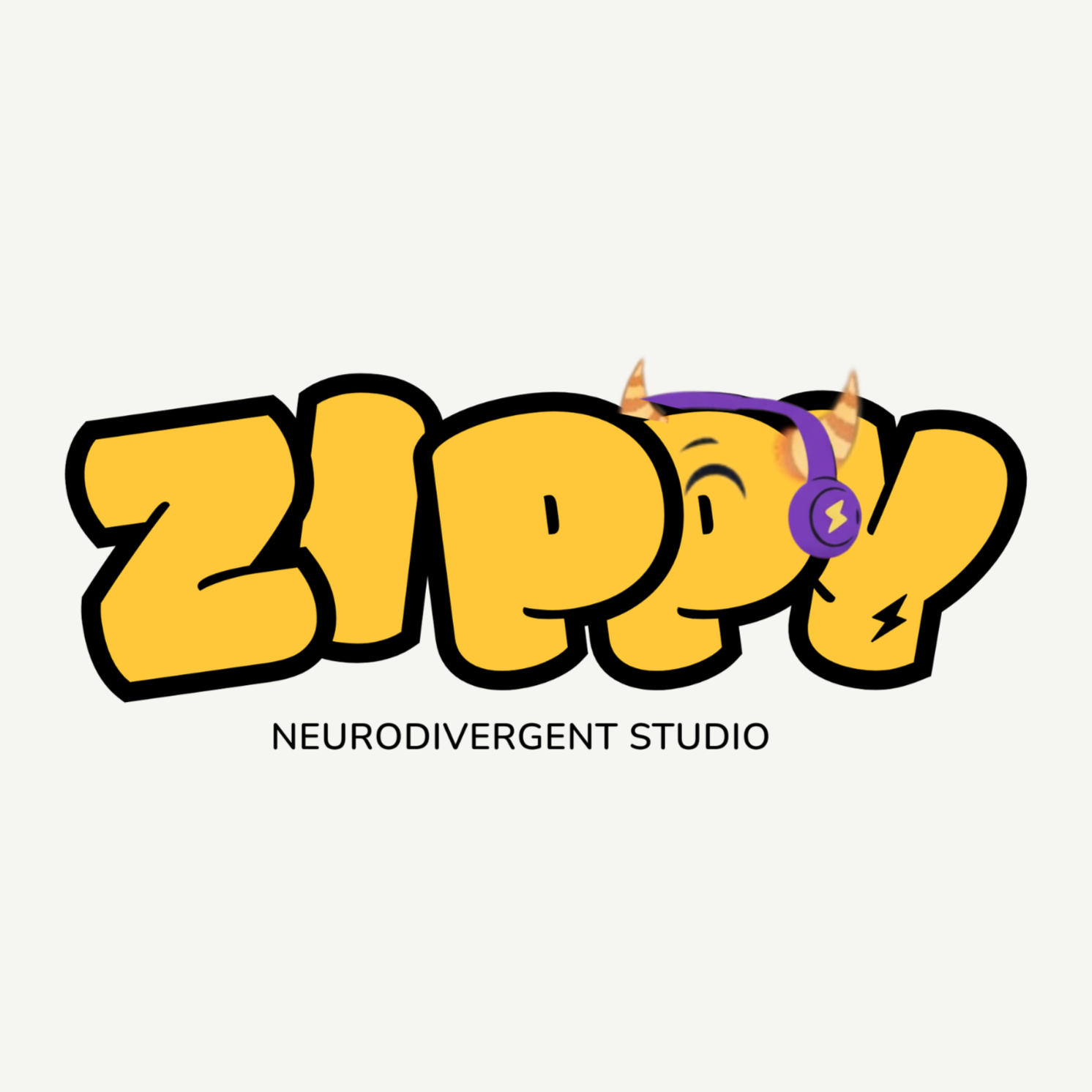 Colorful graffiti-style text spelling 'ZORD' with a purple headphone logo and small lightning bolts, with text 'NEURODIVERGENT STUDIO' beneath.