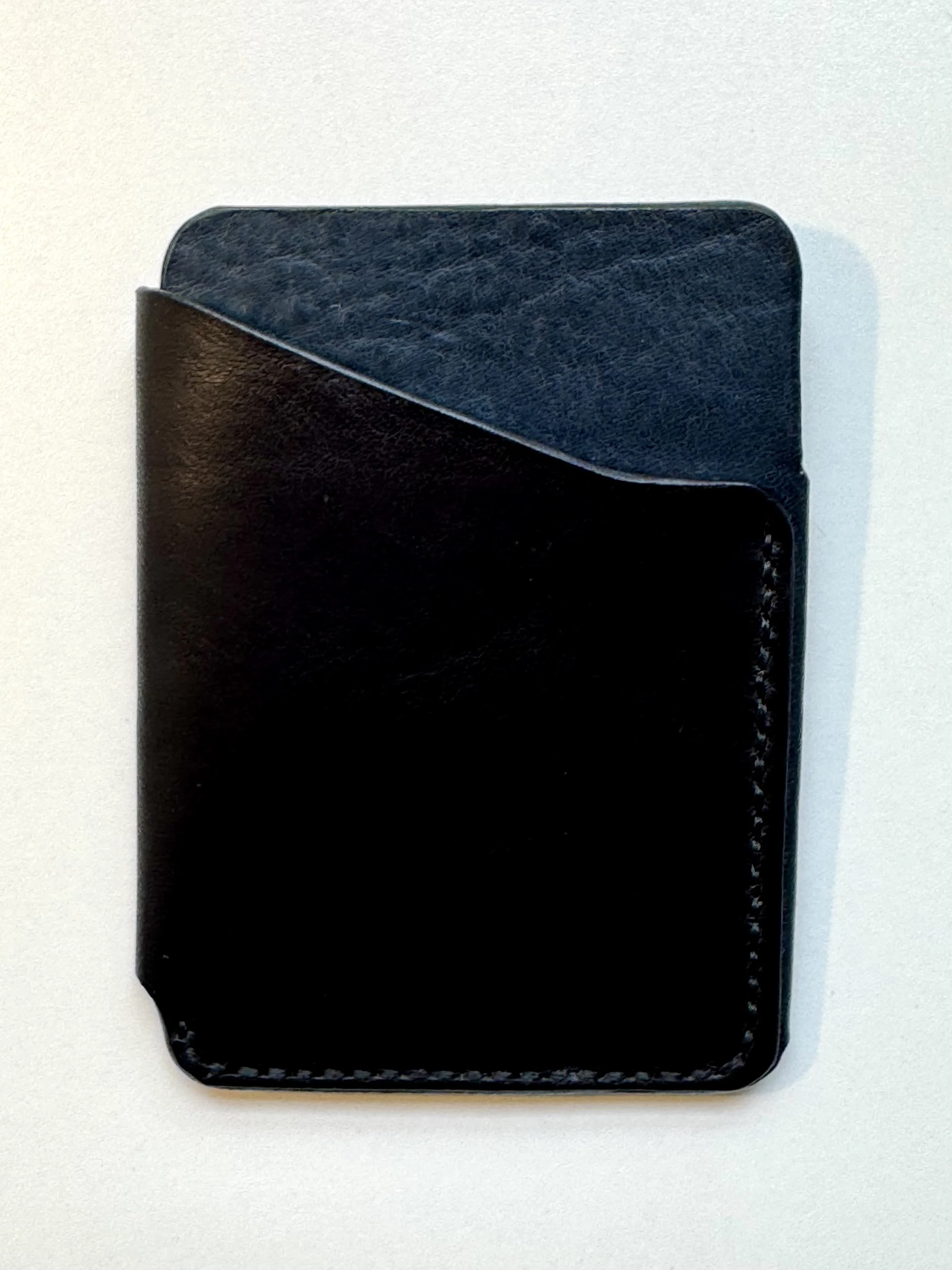 Leather Wrap Wallet - Black and Blue