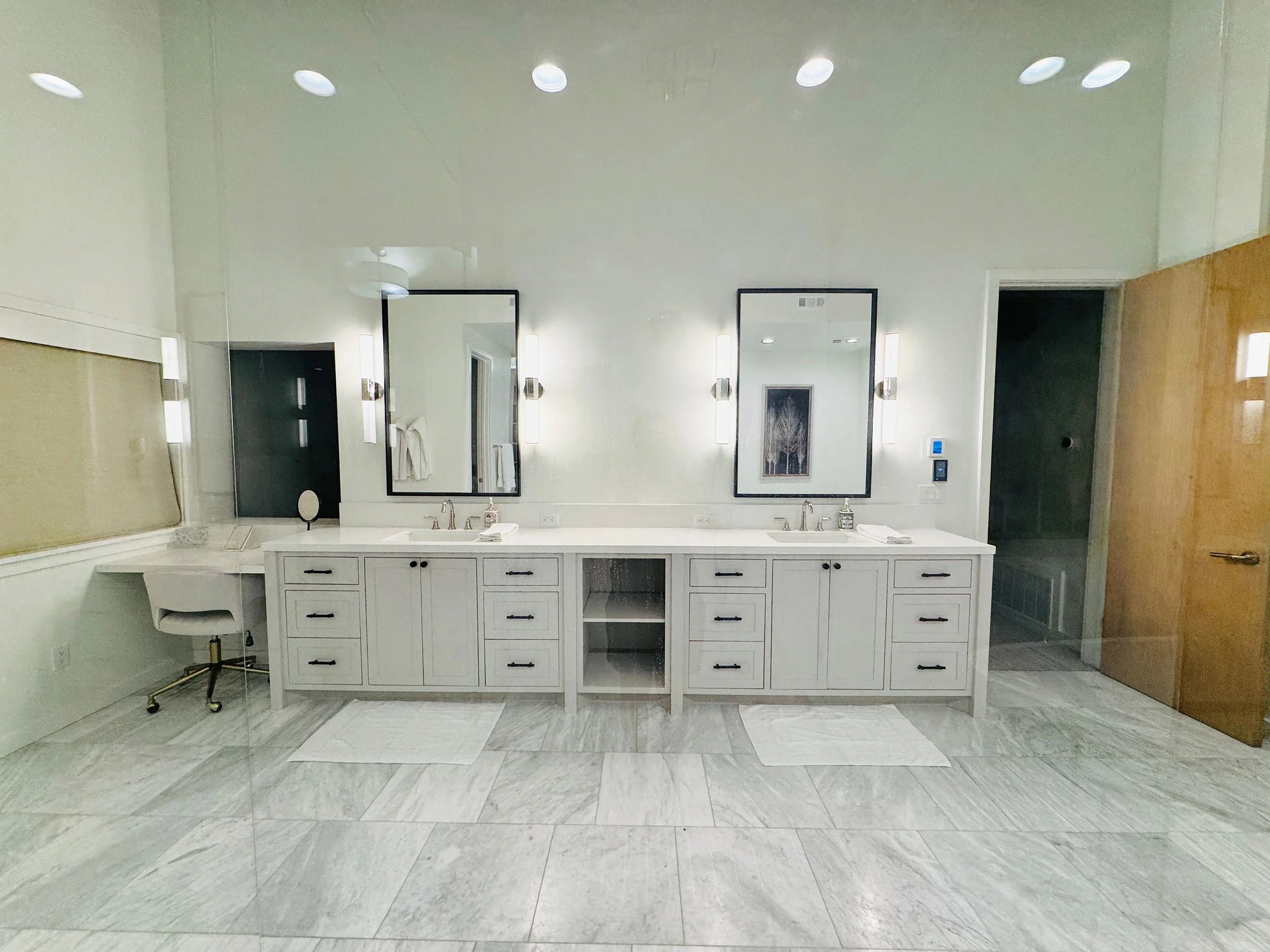 Immaculate guest bathroom reset and linen organization preparing a luxury Park City home for incoming visitors.