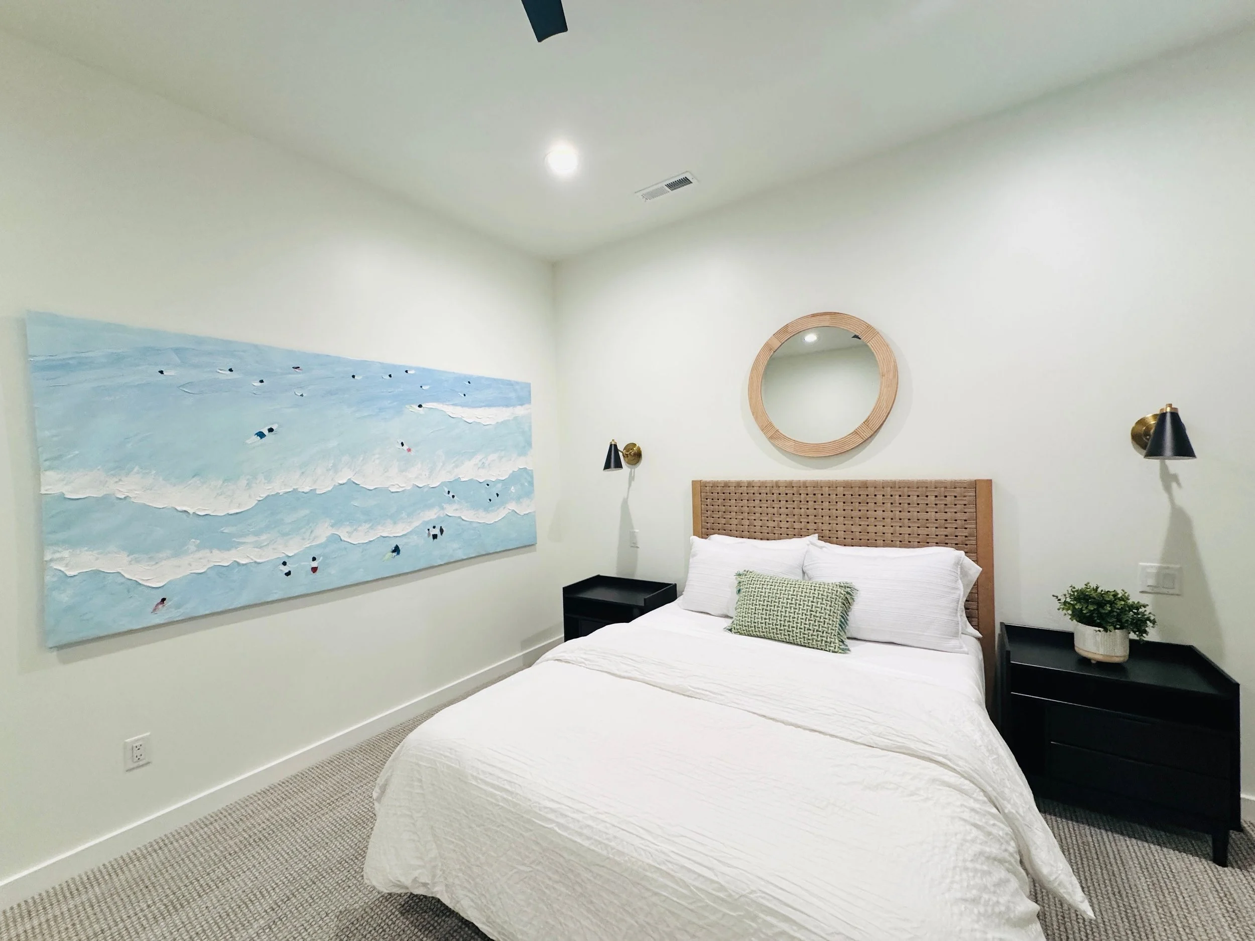 Restorative guest bedroom organization and bed styling preparing a clean, welcoming environment for visitors in Park City, Utah.