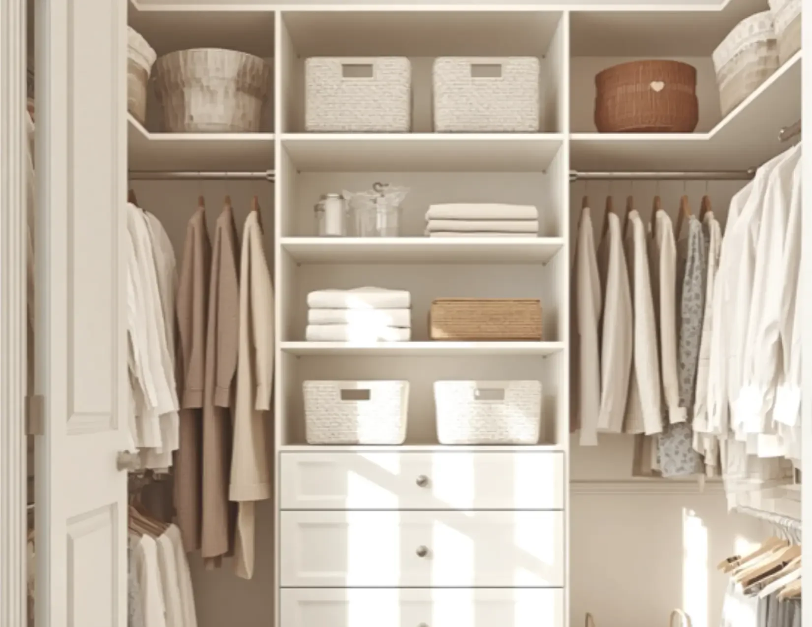 Custom walk-in closet designed by Sort Theory in a luxury home in Park City, Utah.