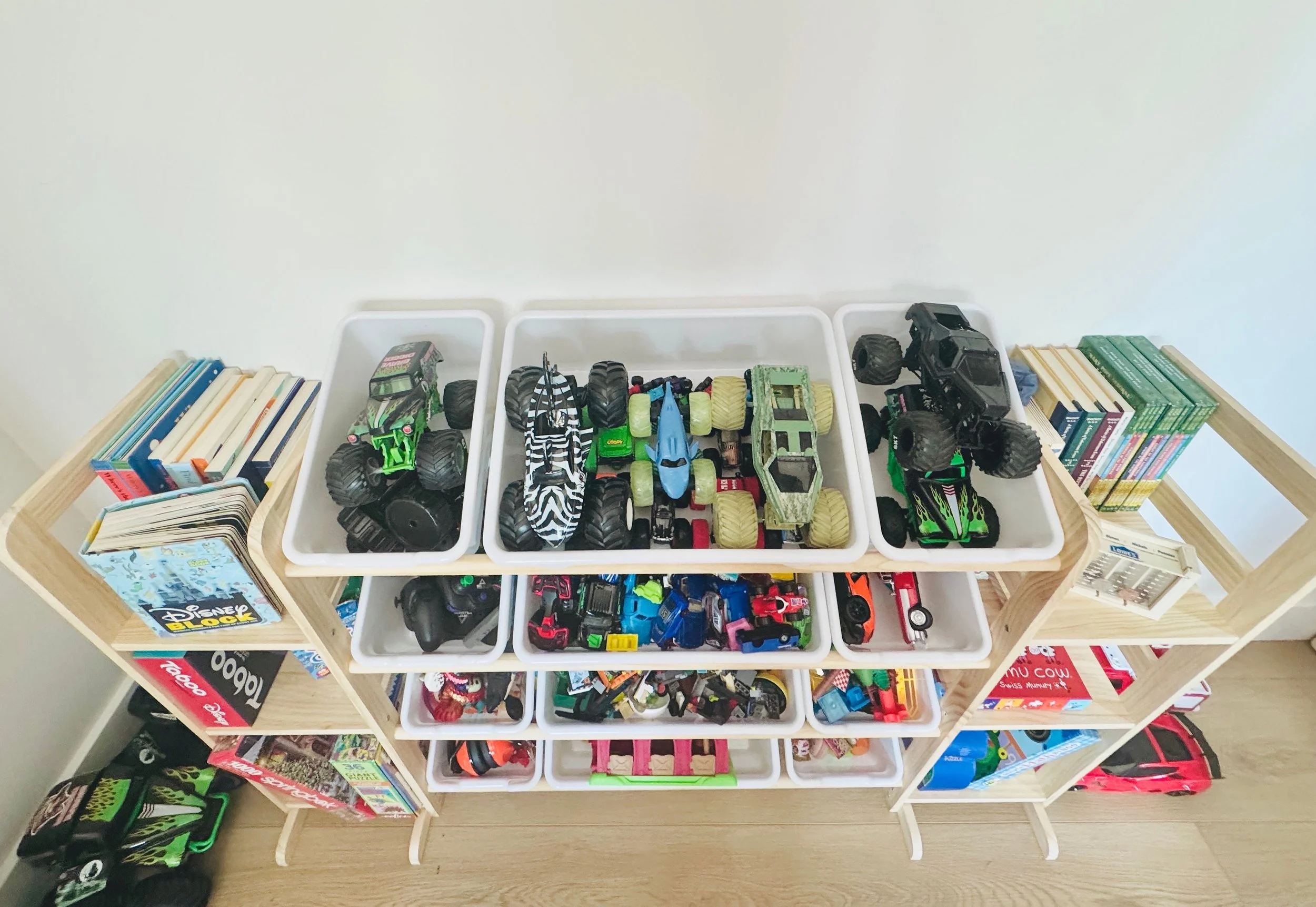 Creative playroom toy storage and bin organization for a boys' room in Park City.