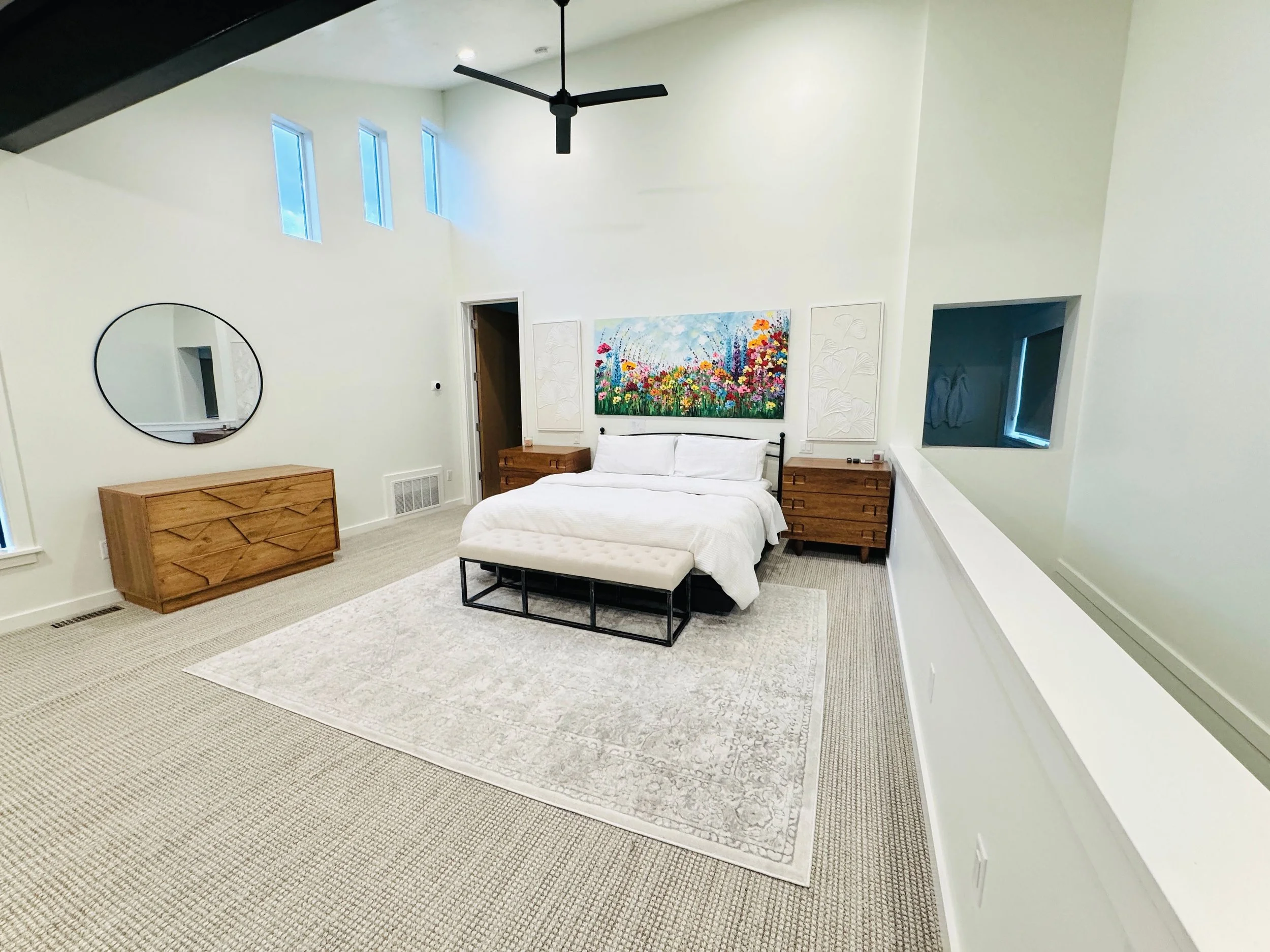 Serene guest bedroom organization and linen reset preparing a luxury Park City, Utah home for visitor arrivals.