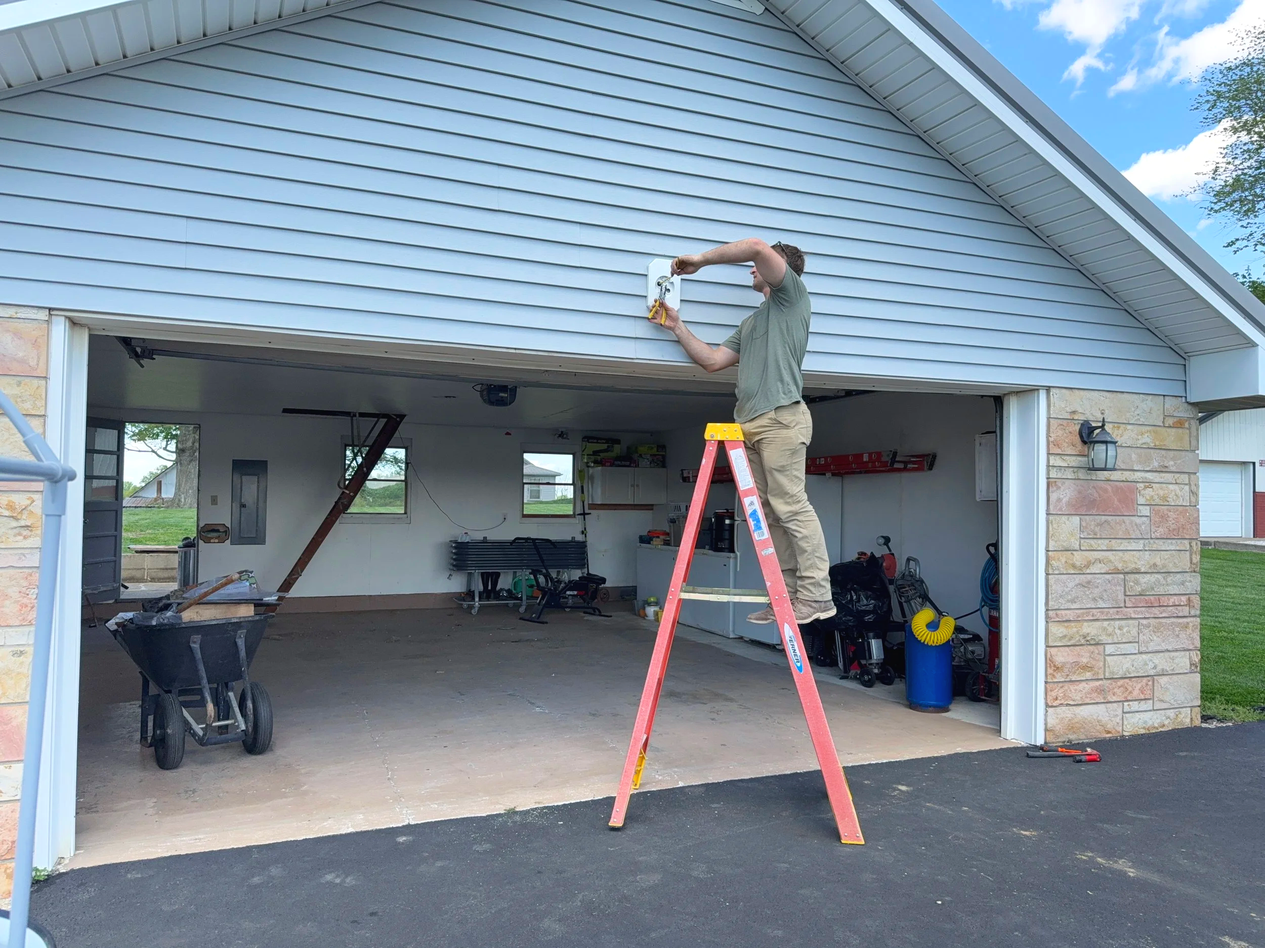 Residential light fixture installation and electrical repair services by ProVolt Electric in Odon, Indiana.