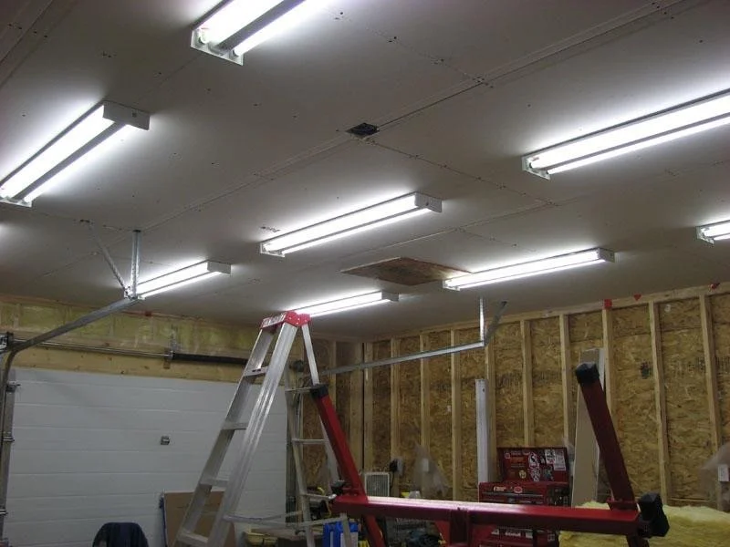 Residential garage workshop electrical layout, custom shop lighting, and circuit upgrades by ProVolt Electric in Bloomington, Indiana.