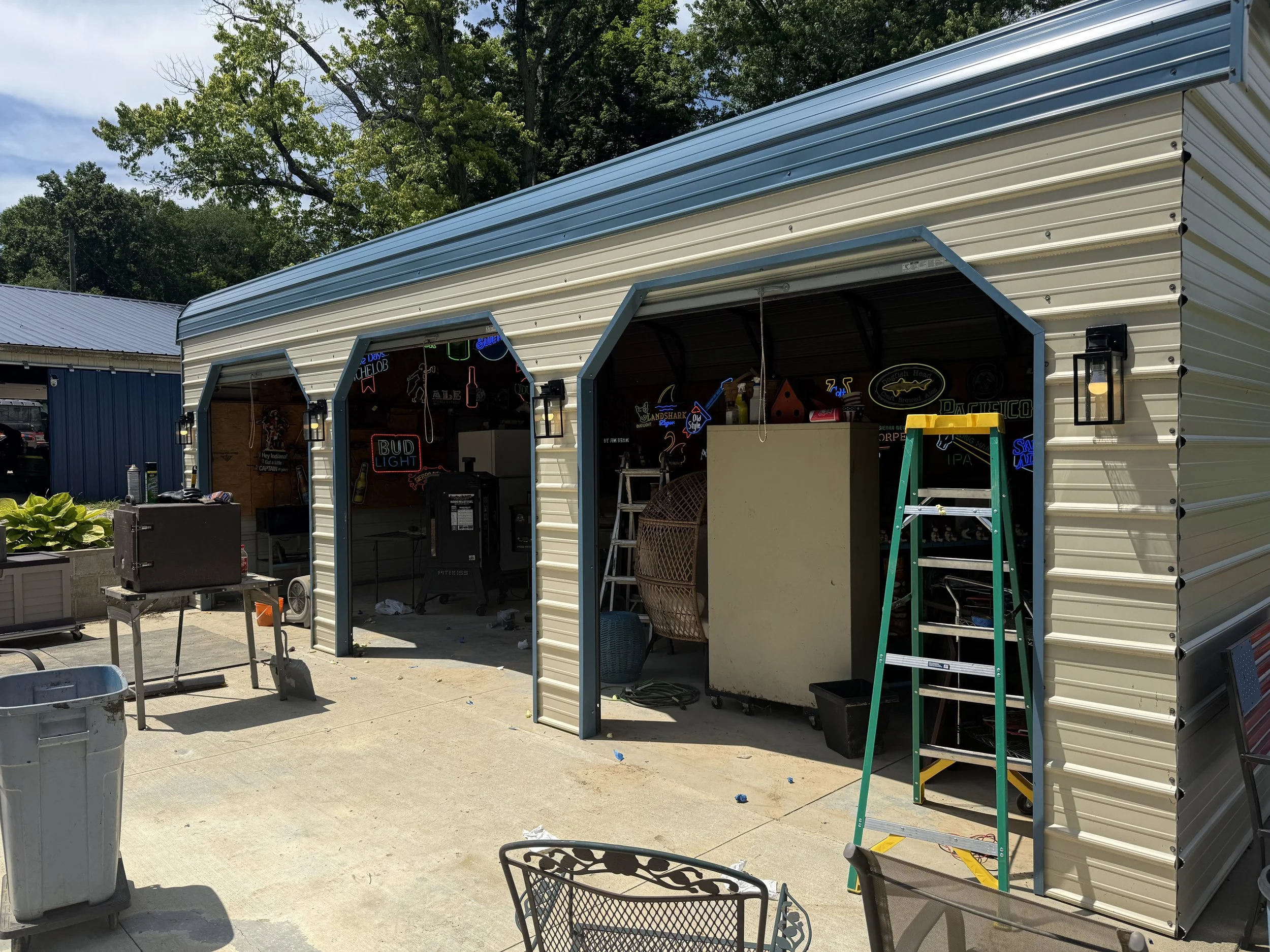 Residential exterior wall sconce installation, outdoor security lighting, and patio fixture wiring by ProVolt Electric in Bloomington, IN.