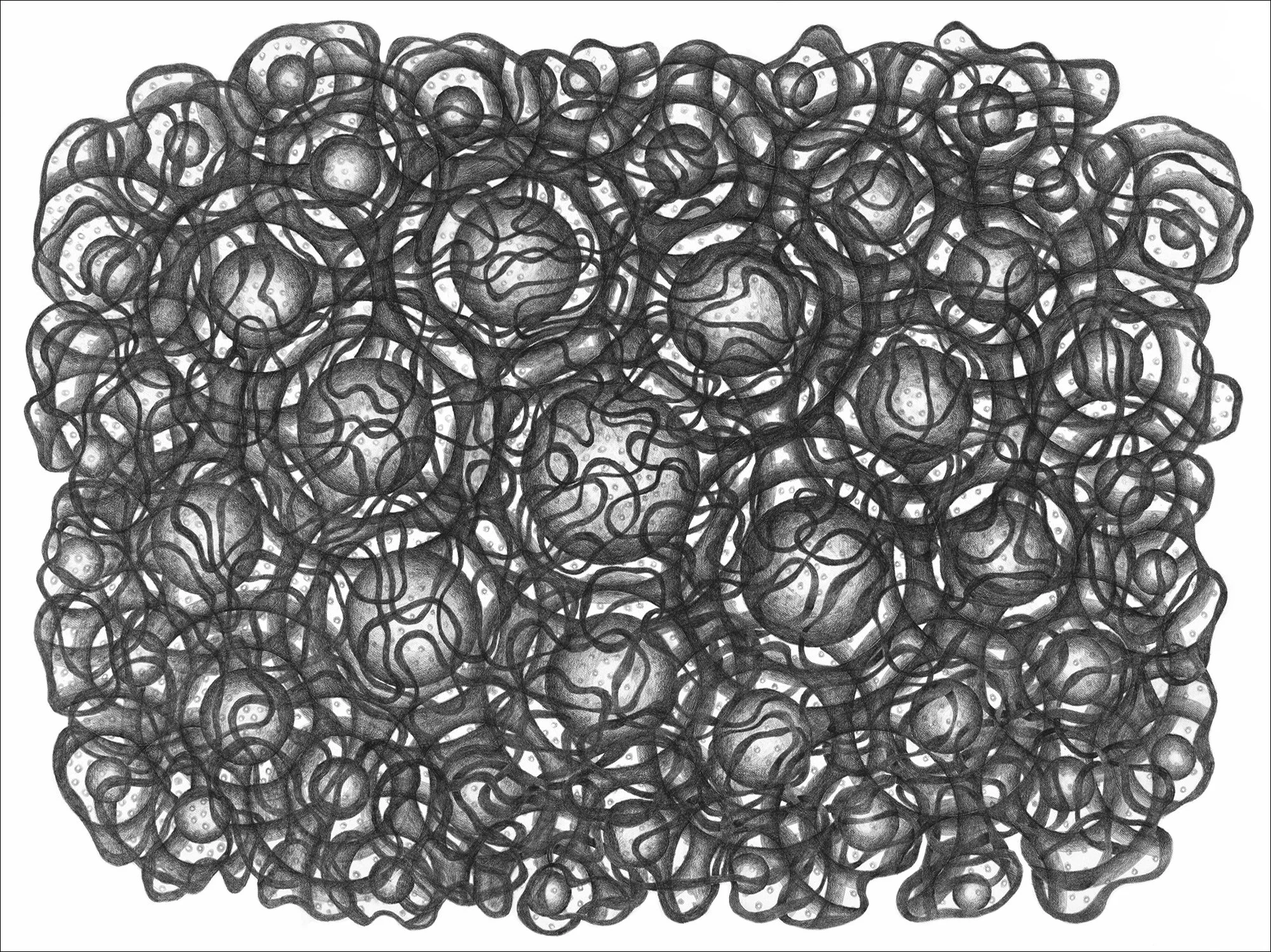 Oort Cloud 4, 2024, graphite on paper, 22"h x 30"w