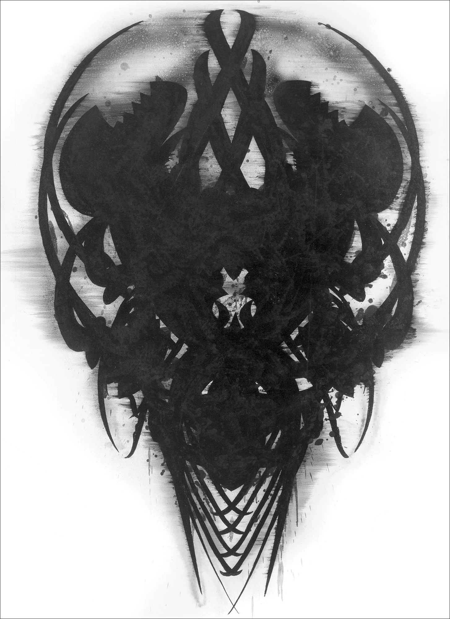 Genus 1, 2016, charcoal and oil on paper, 42"w x 56"h