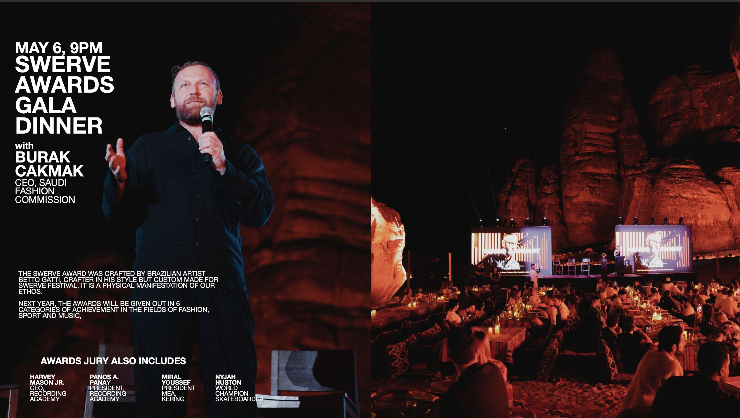 luxury dinner in the middle of desert