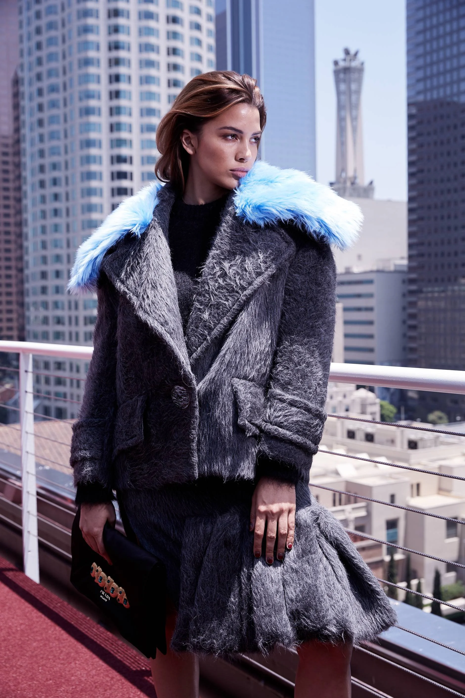 Kenya Kinski in Prada in downtown Los Angeles