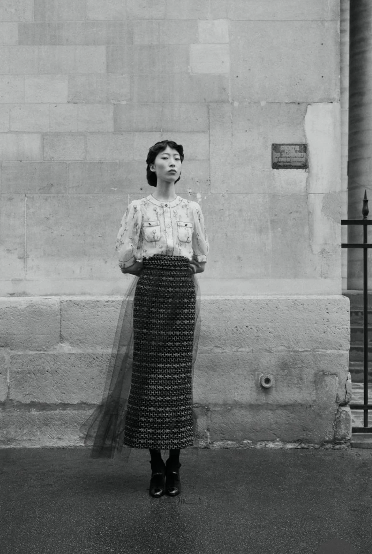 asian model wearing Chanel in Paris