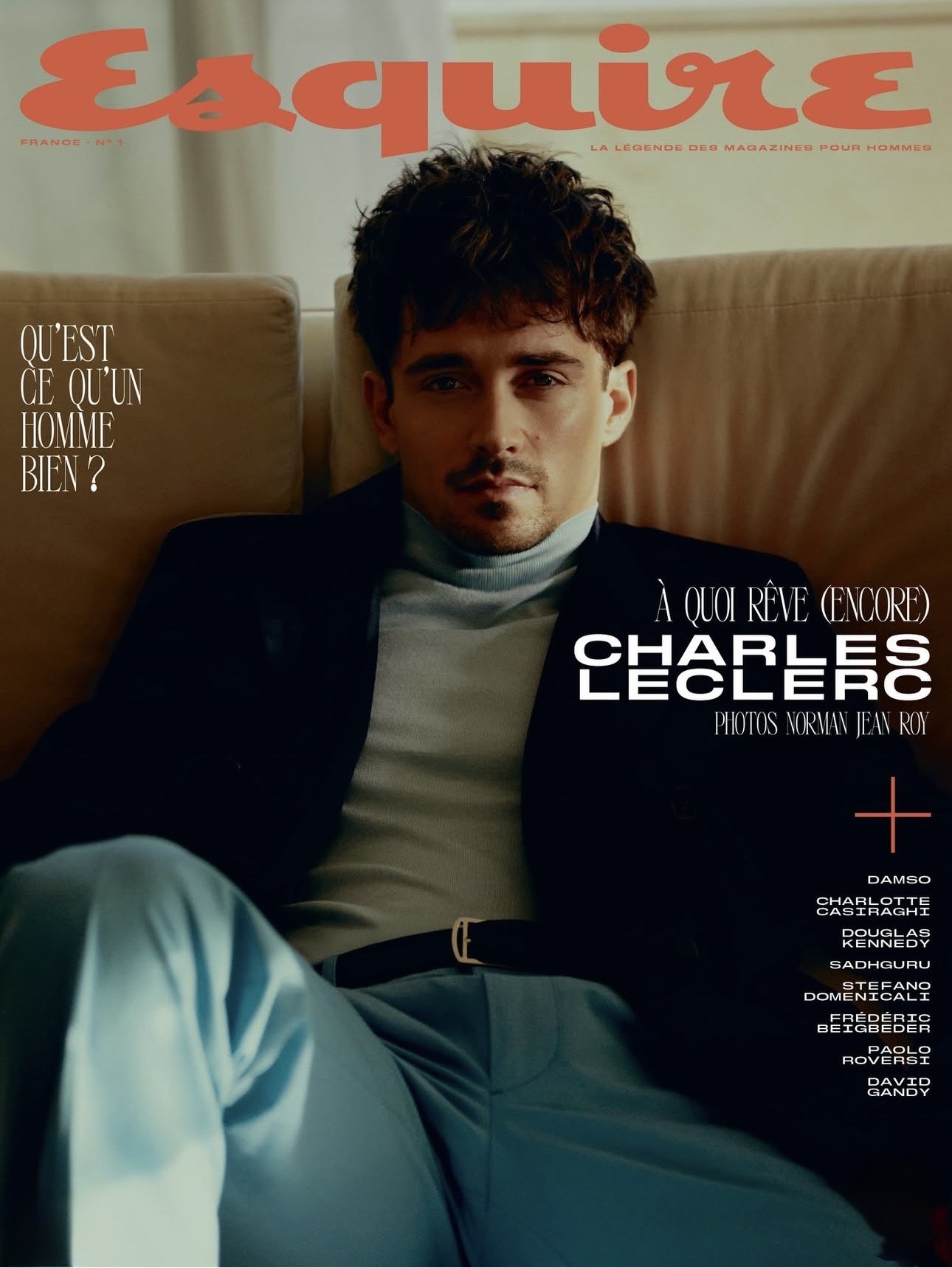 charles leclerc on the cover of Esquire France