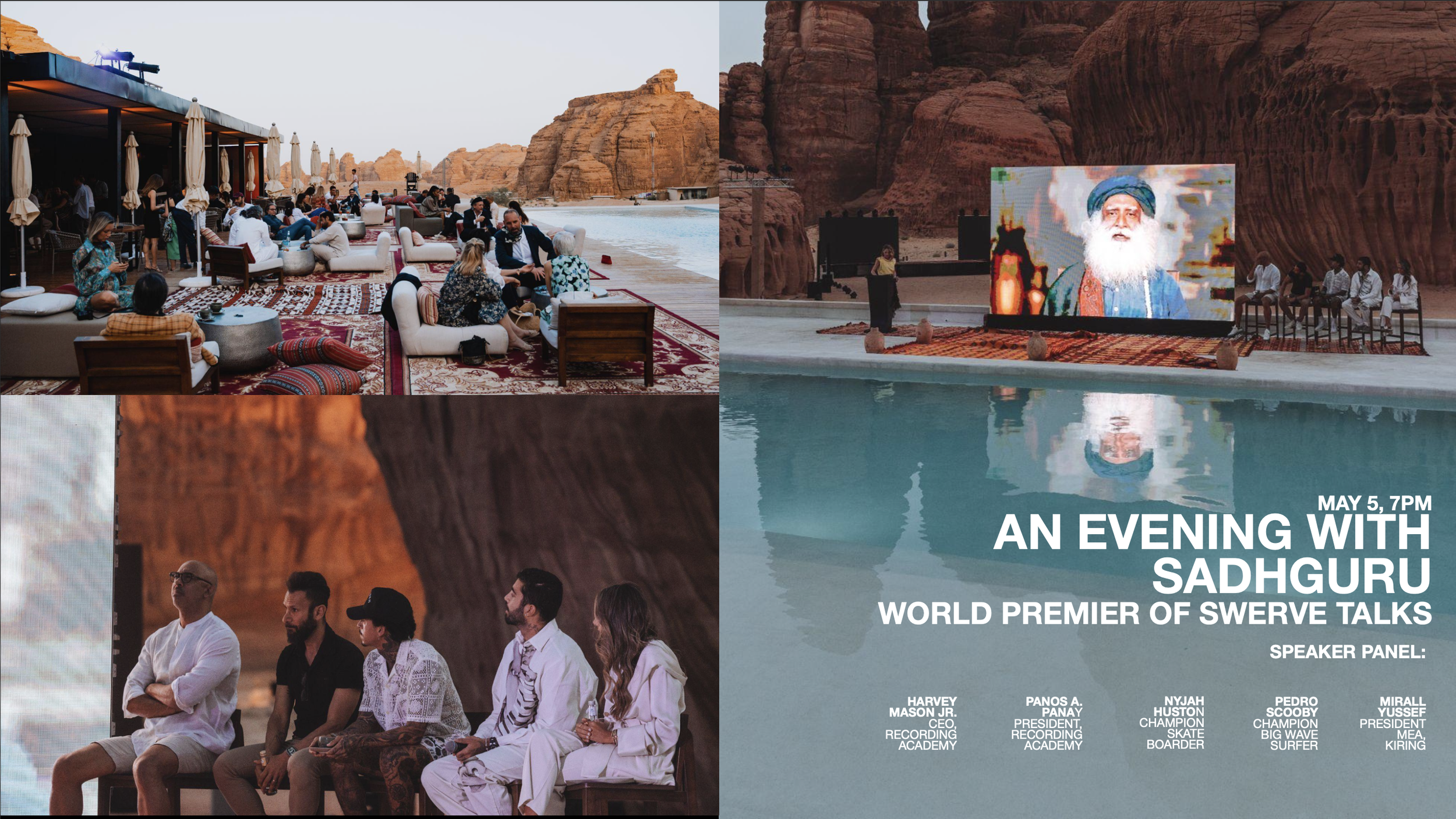 Sadh Guru talk in the middle of desert