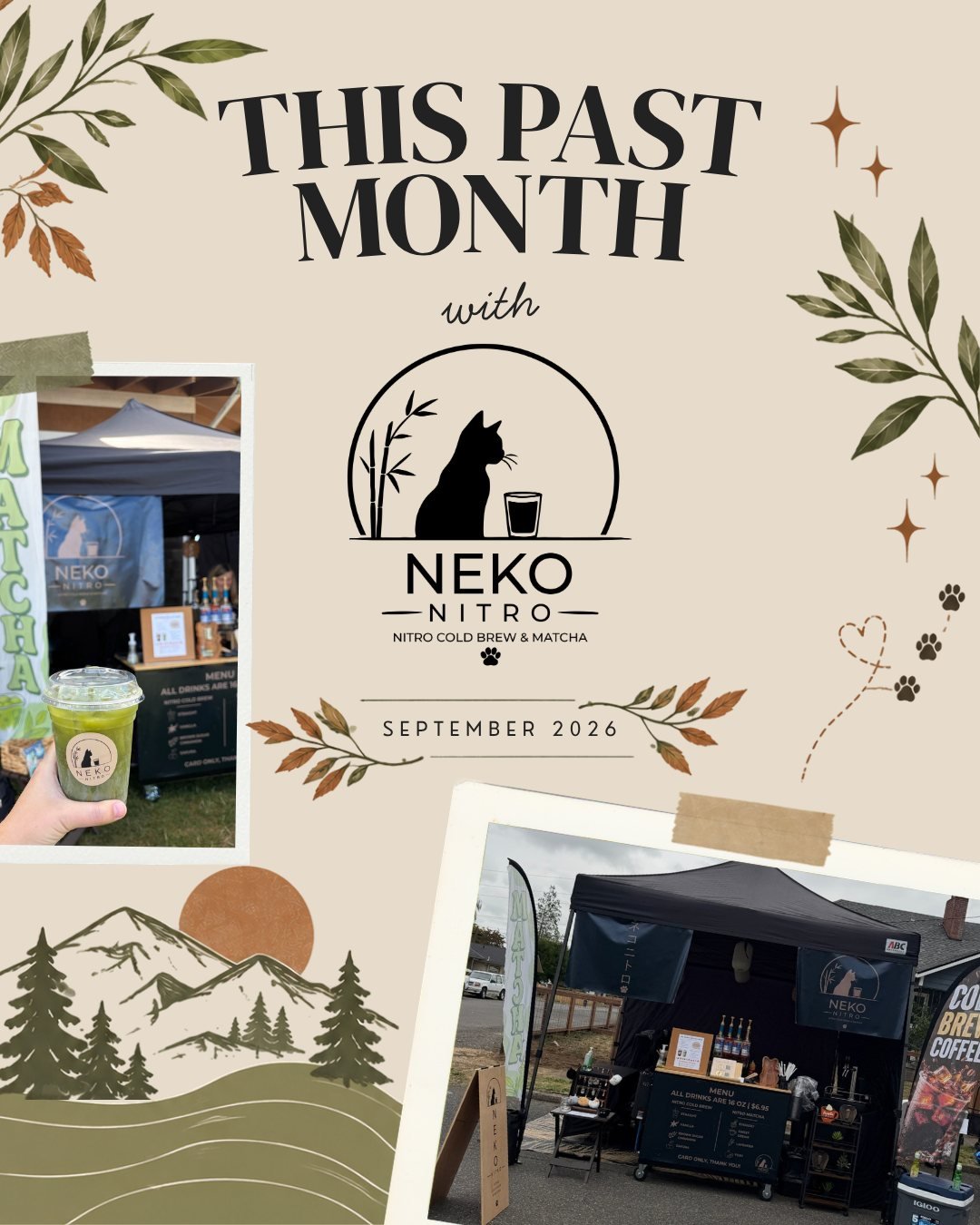 A little look back at where Neko Nitro popped up this September! 🐈☕️🍵

From farmers' markets to fall festivals, September took us to some pretty fun places &mdash; and these are just a few of our favorite stops! 🍂✨

📍 Columbia-Pacific Farmers Mar