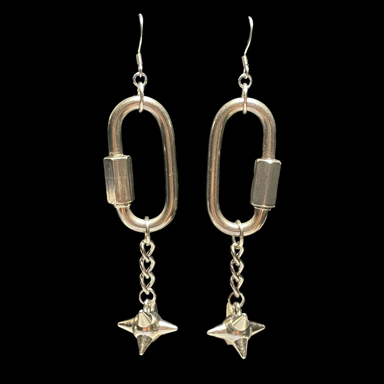 Quick-Link Earrings w/ chain & flail charm
