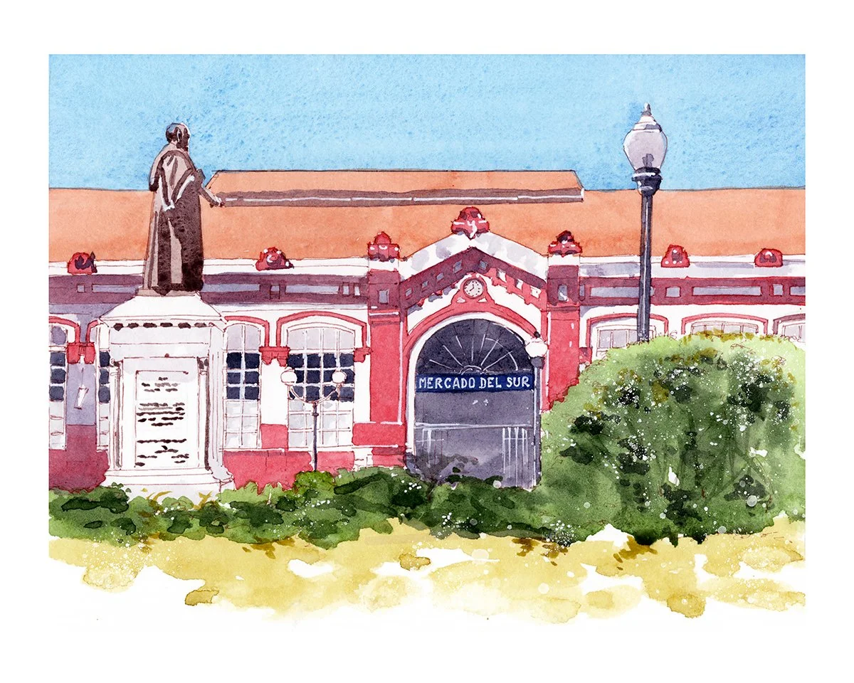 Mercado del Sur y Escultura Jovellanos Gijón