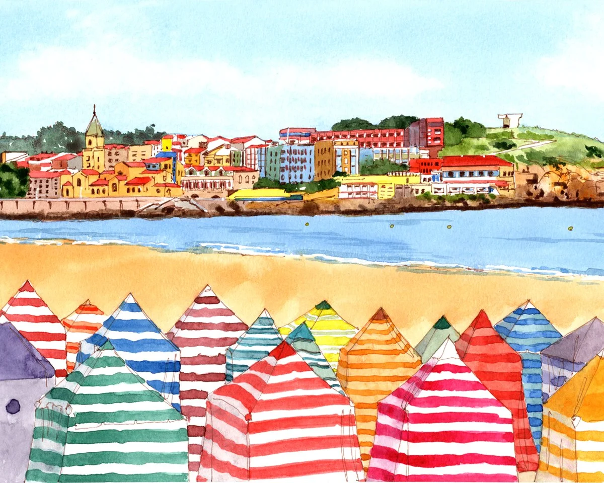Casetas en la Playa de San Lorenzo.jpg