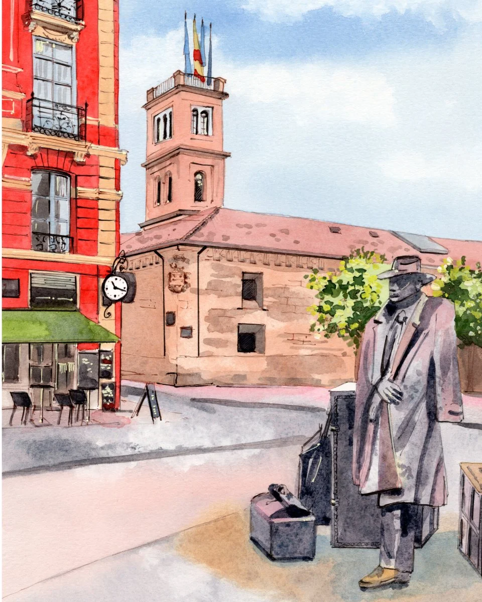 Escultura El viajero, Úrculo, Oviedo