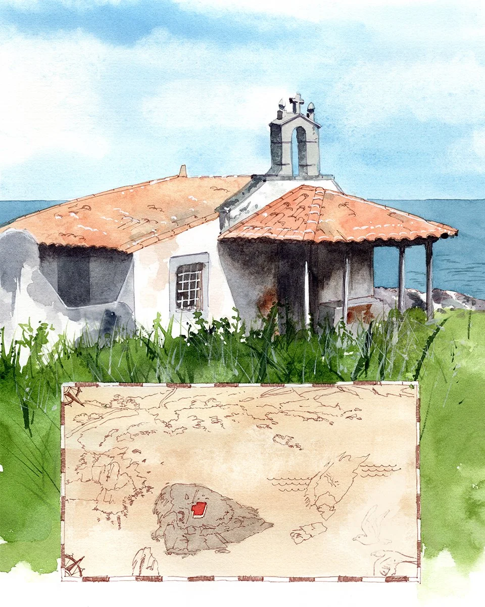 Ermita en la Isla del Carmen Luanco