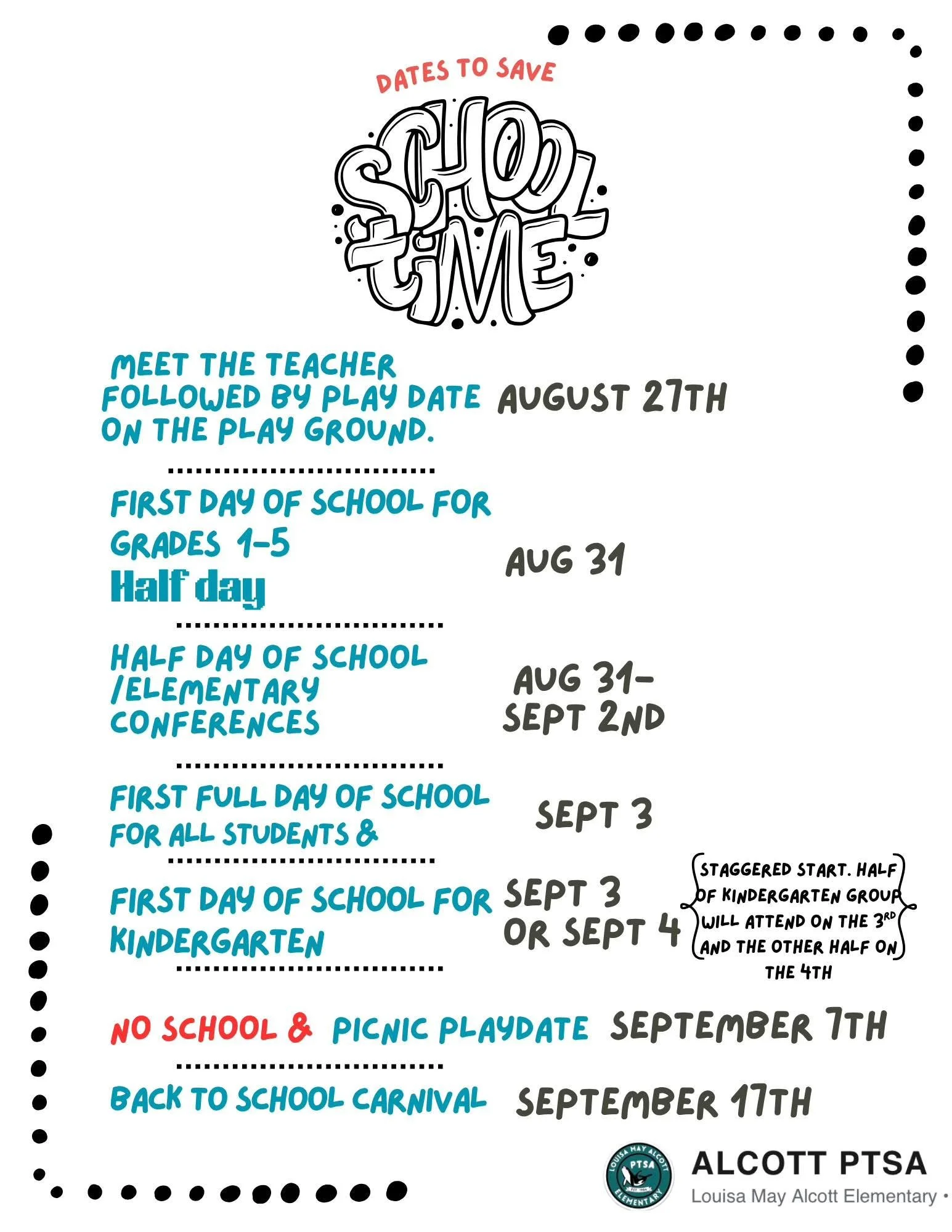 back to school schedule