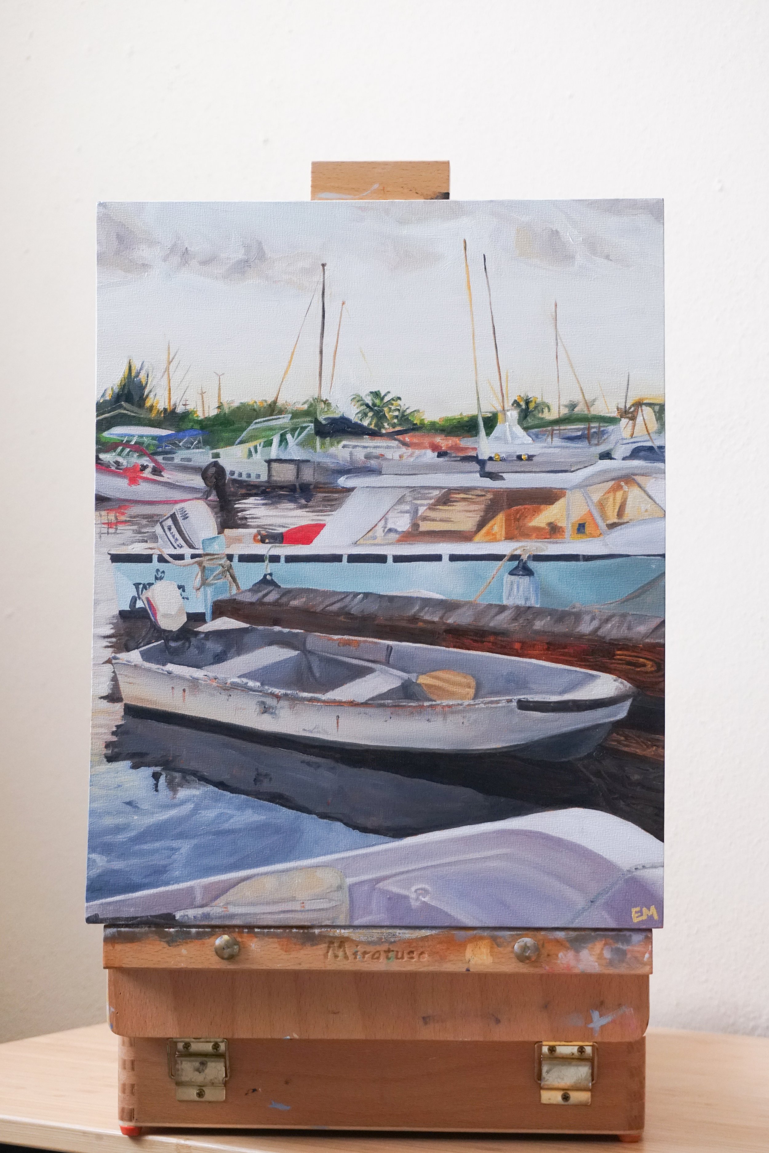 "SOUTH SAILS"  11" X 14" OIL ON PANEL