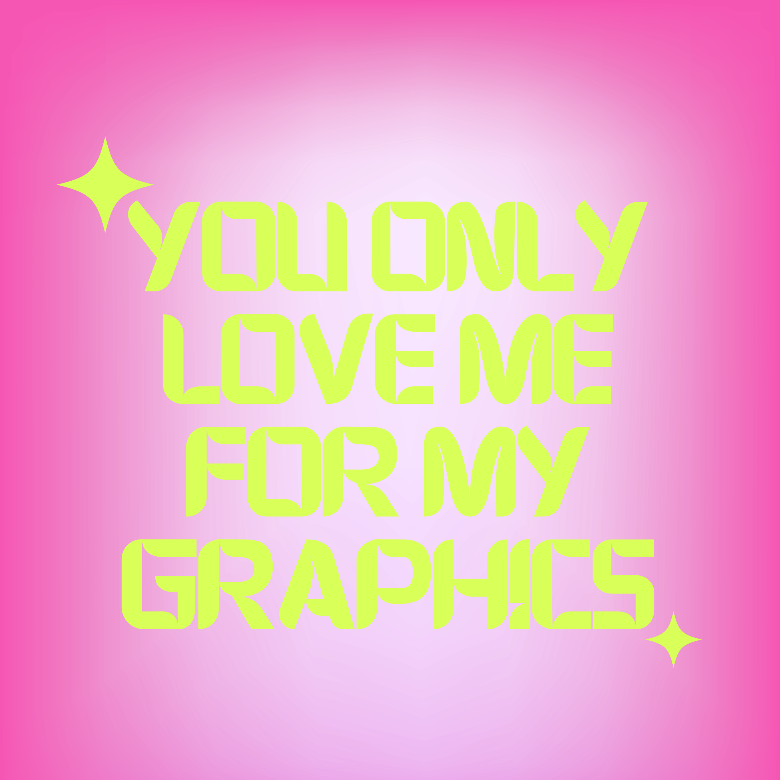 Text saying 'Totally Love' with a yellow sparkle on a pink gradient background.