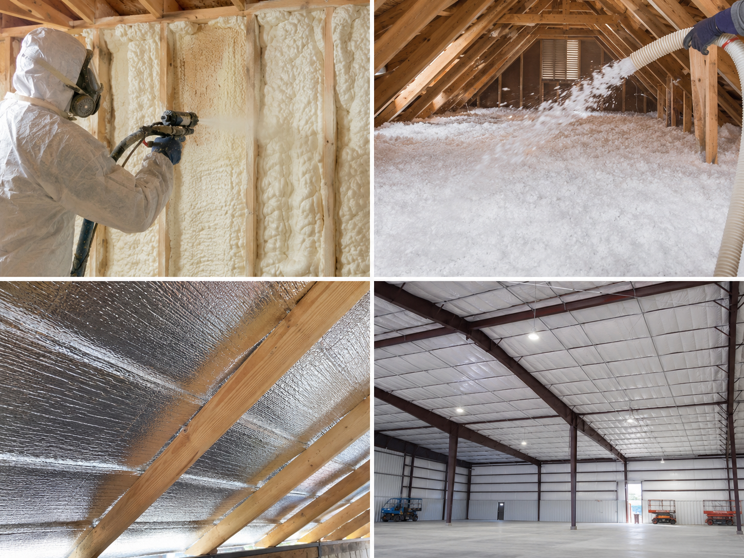 Four types of insulation shown