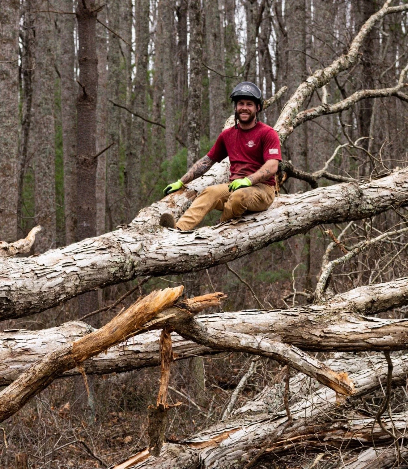 Kings Tree Service owner at a land clearing job.