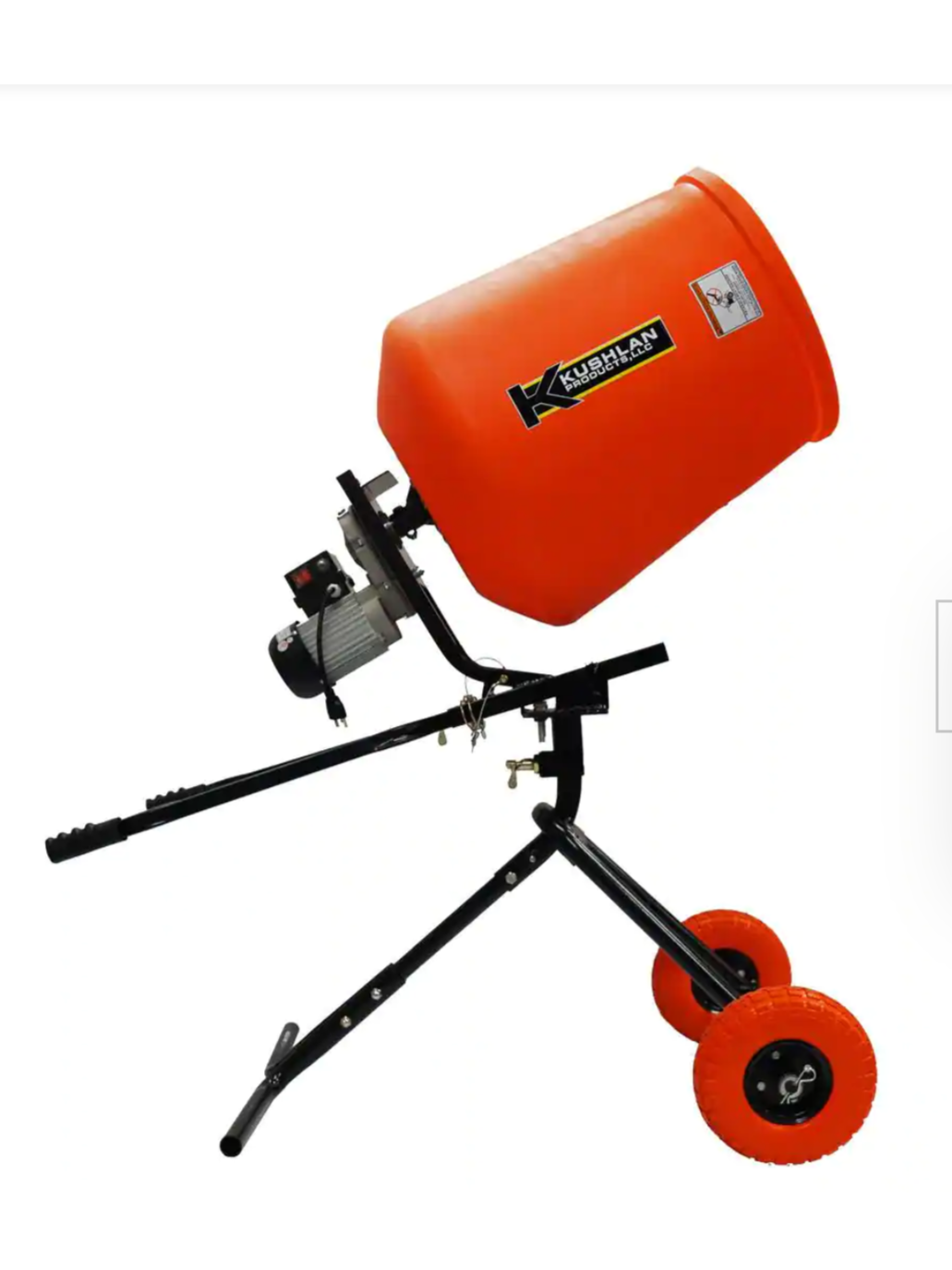 A portable fogging machine with an orange tank, black frame, and wheels, labeled 'Kushlan Products LLC'.